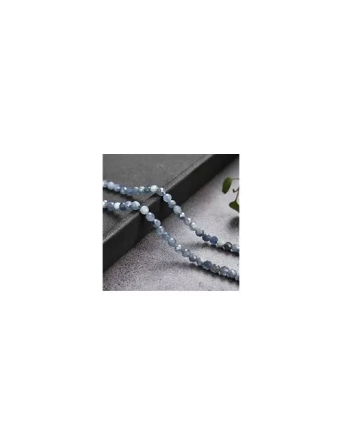 Heilstein & Edelstein-Strang - Kugeln, Disthen (stab.), facettiert, 03mm