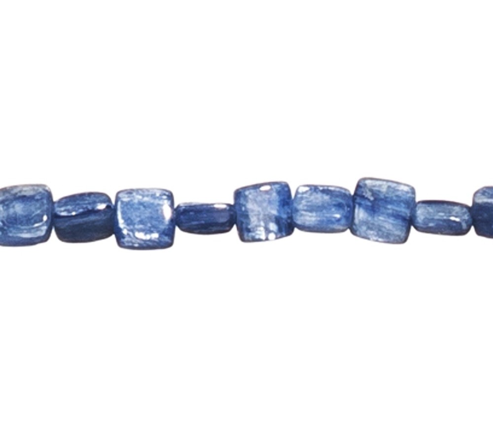 Heilstein & Edelstein-Strang - Quader gerundet, Disthen (blau, hell), 06 x 06mm