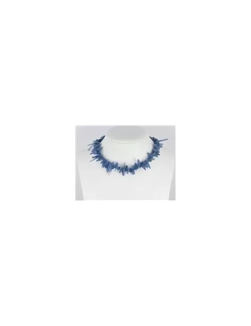 Heilstein & Edelstein-Strang - Nuggets Zahn , Disthen (blau), 03-05 x 12-25mm