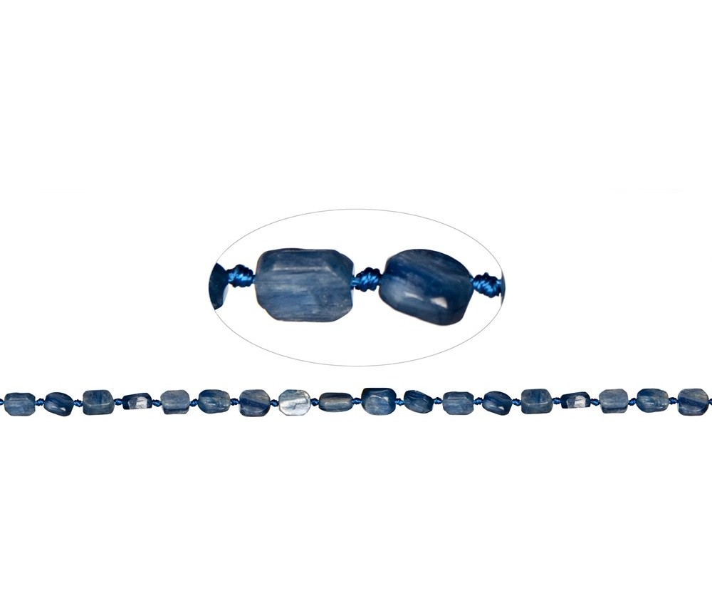 Heilstein & Edelstein-Strang - Scheiben Freeform, Disthen (blau), 10 x 08mm (43mm)