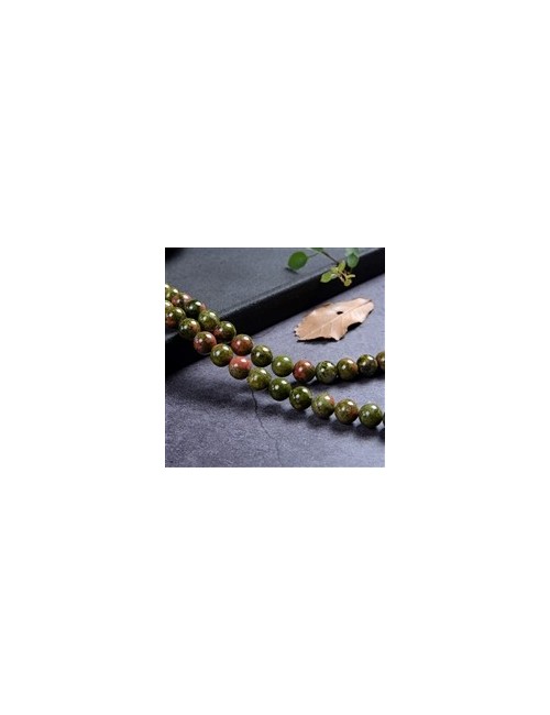 Heilstein & Edelstein-Strang - Kugeln, Unakit, 08-09mm