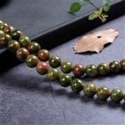 Heilstein & Edelstein-Strang - Kugeln, Unakit, 08-09mm