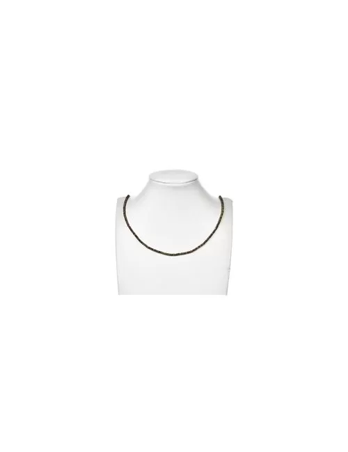 Heilstein & Edelstein-Strang - Button, Unakit, facettiert, 02 x 03mm