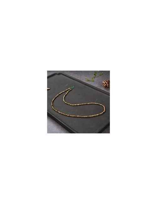 Heilstein & Edelstein-Strang - Button, Unakit, facettiert, 02 x 03mm