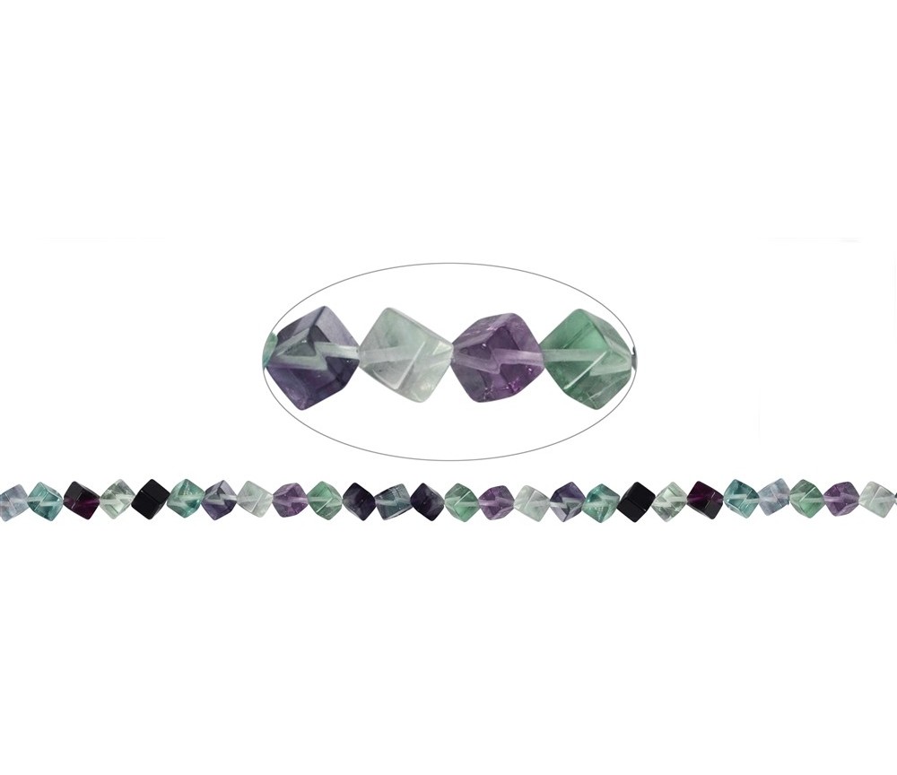 Heilstein & Edelstein-Strang - Würfel, Fluorit, 06mm