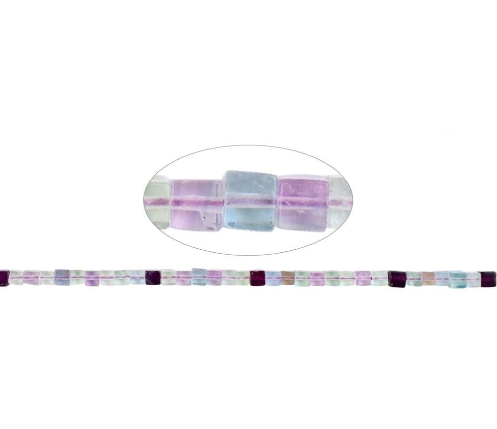 Heilstein & Edelstein-Strang - Würfel, Fluorit, 05 x 05 x 05mm