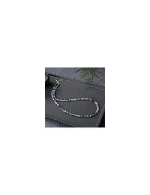 Heilstein & Edelstein-Strang - Button, Fluorit, facettiert, 02 x 04mm (39cm)