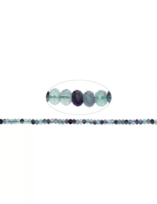 Heilstein & Edelstein-Strang - Button, Fluorit, facettiert, 04 x 06mm