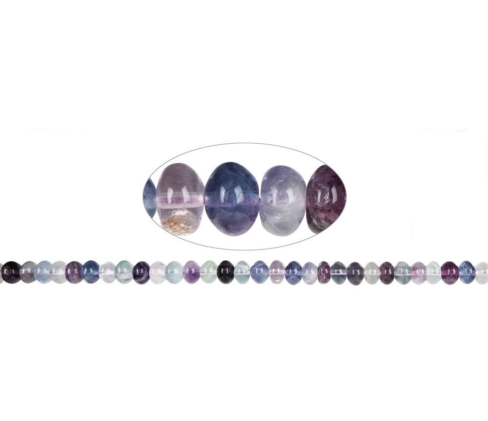 Heilstein & Edelstein-Strang - Button, Fluorit, 06 x 08mm