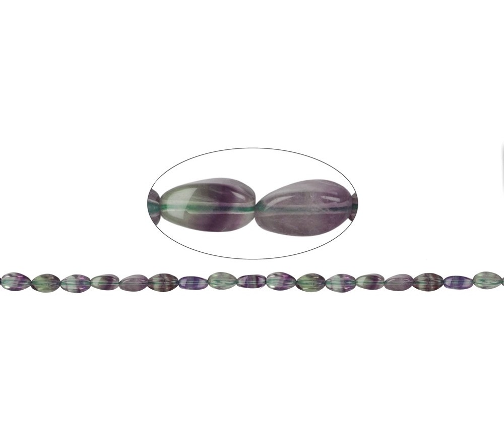 Heilstein & Edelstein-Strang - Quader gedreht, Fluorit, 12 x 06mm