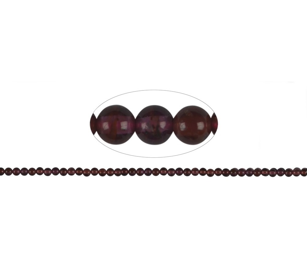 Heilstein & Edelstein-Strang - Kugeln, Granat, 04mm