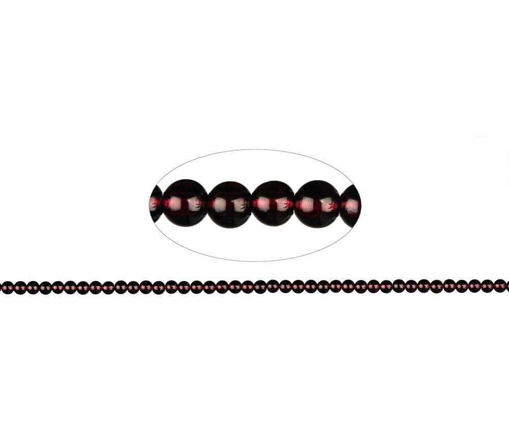 Heilstein & Edelstein-Strang - Kugeln, Granat AA, 04mm (39cm)
