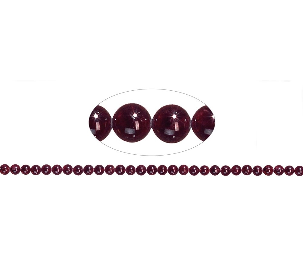 Heilstein & Edelstein-Strang - Kugeln, Granat, 06mm