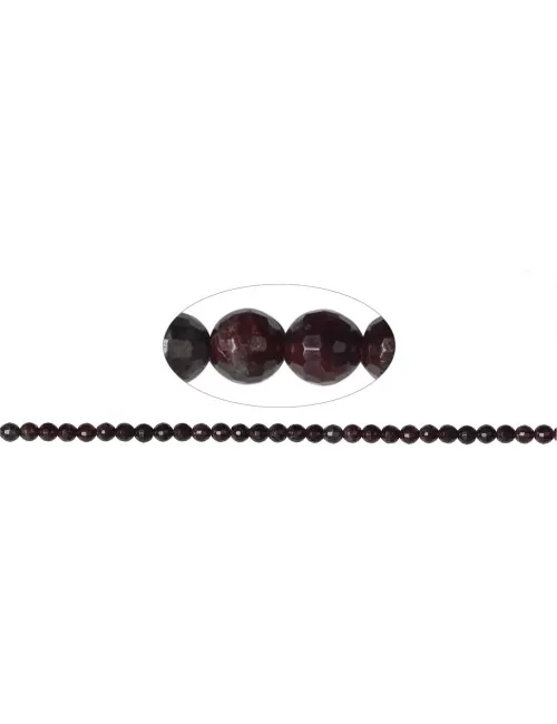 Heilstein & Edelstein-Strang - Kugeln, Granat, facettiert, 06mm