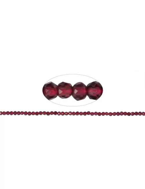 Heilstein & Edelstein-Strang - Kugeln, Granat, facettiert, 02mm