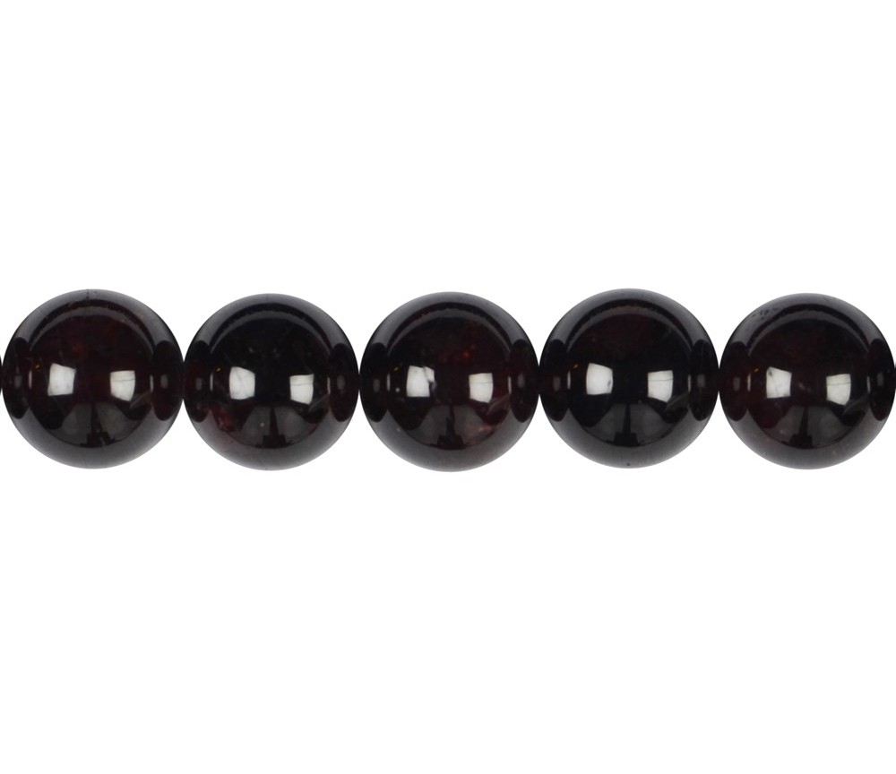 Heilstein & Edelstein-Strang - Kugeln, Granat, 14mm