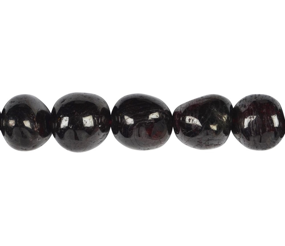 Heilstein & Edelstein-Strang - Nuggets, Granat, 12-15 x 10-12mm (39cm)