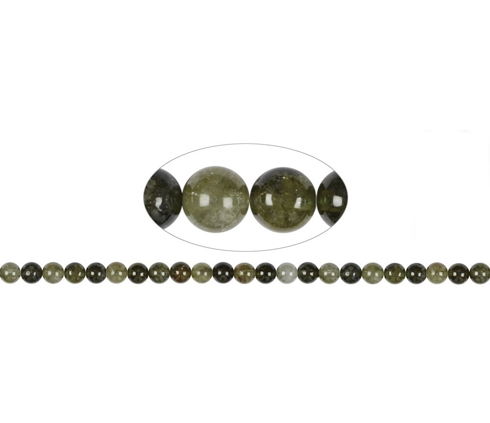 Heilstein & Edelstein-Strang - Kugeln, Granat grün (Grossular), 08mm (39cm)