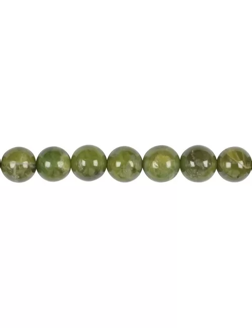 Heilstein & Edelstein-Strang - Kugeln, Granat grün (Grossular), 10mm