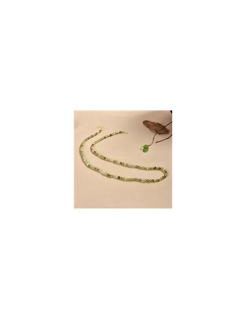 Heilstein & Edelstein-Strang - Kugeln, Granat grün (Grossular), facettiert, 04mm (39cm)