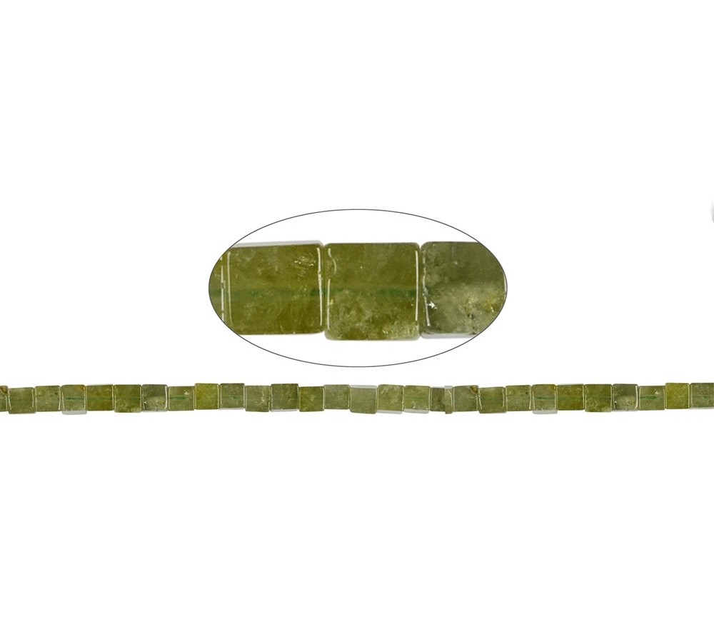Heilstein & Edelstein-Strang - Würfel, Granat grün (Grossular), 06mm (39cm)