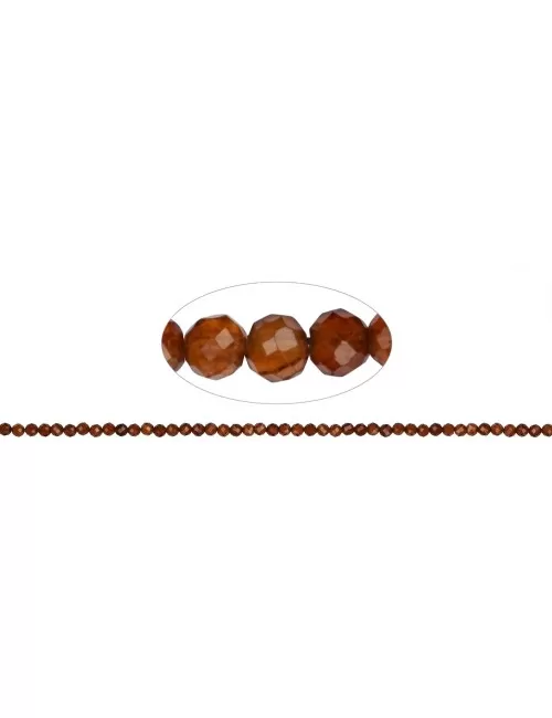 Heilstein & Edelstein-Strang - Kugeln, Hessonit (Granat), facettiert, 02,8mm