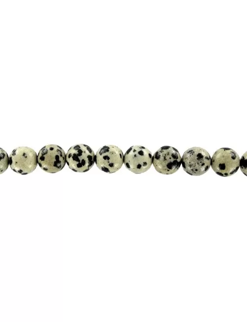 Heilstein & Edelstein-Strang - Kugeln, Dalmatinerstein, 12mm