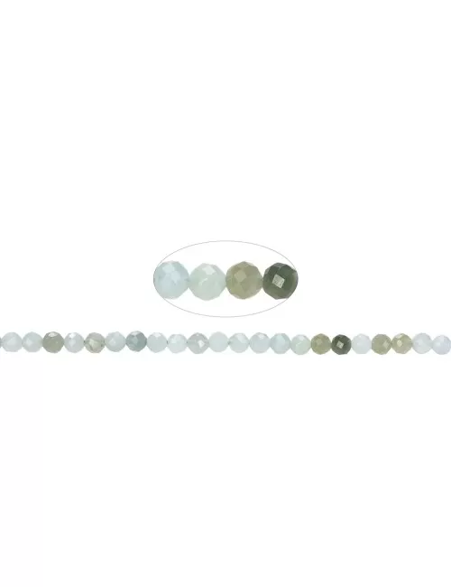 Heilstein & Edelstein-Strang - Kugeln, Jadeit (Birma), facettiert, 04mm