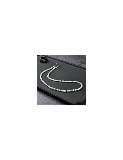 Heilstein & Edelstein-Strang - Kugeln, Jadeit (Birma), facettiert, 04mm