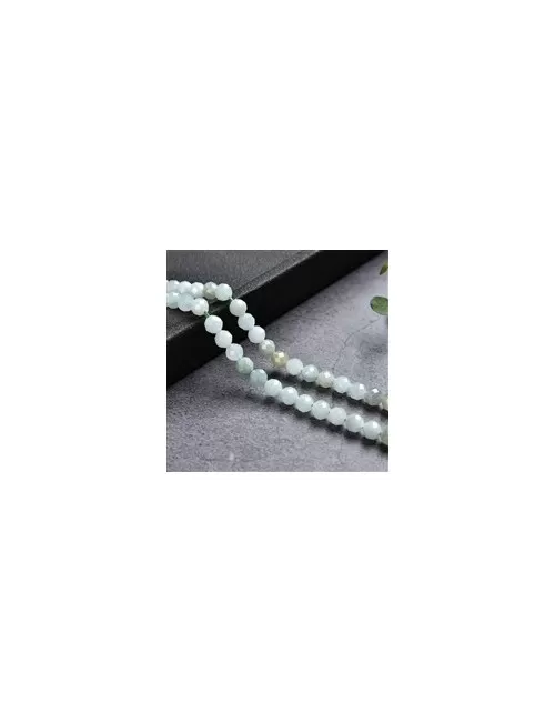 Heilstein & Edelstein-Strang - Kugeln, Jadeit (Birma), facettiert, 04mm