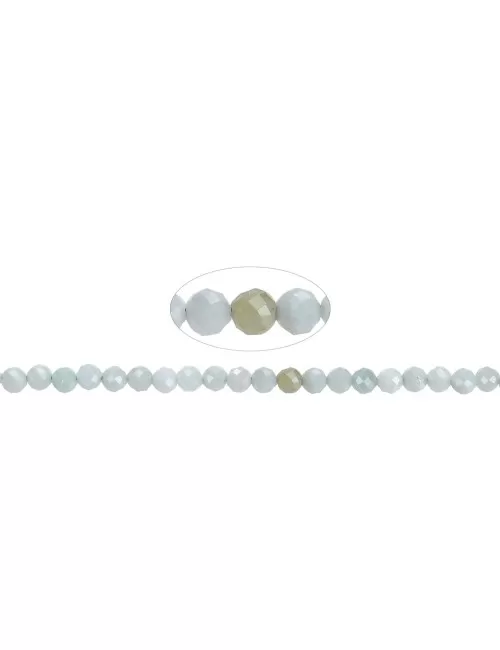 Heilstein & Edelstein-Strang - Kugeln, Jadeit (Birma), facettiert, 05mm