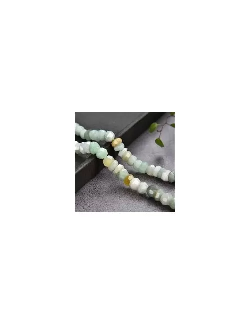Heilstein & Edelstein-Strang - Button Freeform, Jadeit, facettiert, 03-06 x 07-08mm