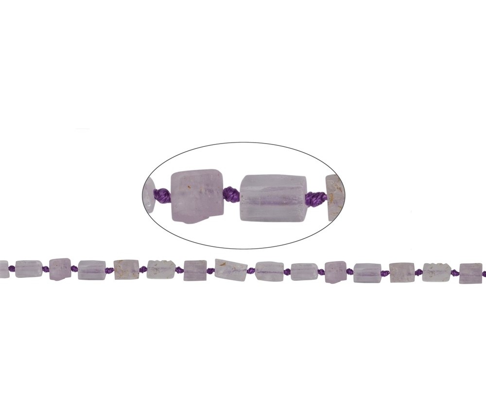 Heilstein & Edelstein-Strang - Quader, Kunzit, facettiert, 12-14 x 06-07mm (42cm)