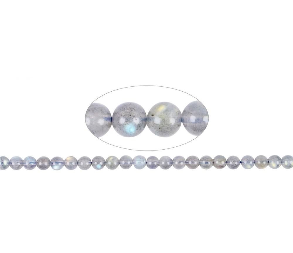 Heilstein & Edelstein-Strang - Kugeln, Labradorit, 06mm