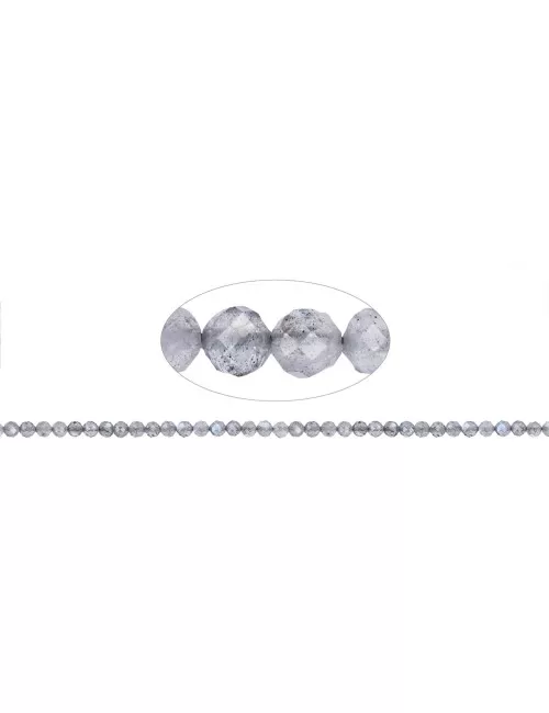 Heilstein & Edelstein-Strang - Kugeln, Labradorit, facettiert, 04mm