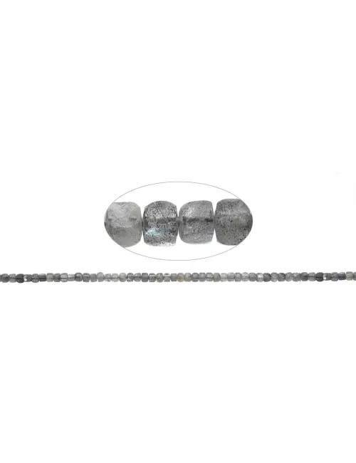 Heilstein & Edelstein-Strang - Würfel, Labradorit, facettiert, 04mm (39cm)