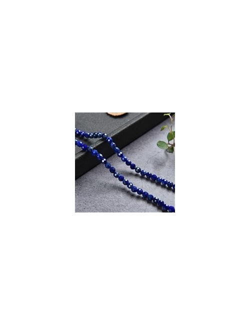 Heilstein & Edelstein-Strang - Kugel/Button, Lapis Lazuli A, facettiert, 03 x 03mm