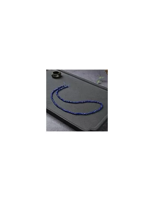 Heilstein & Edelstein-Strang - Kugel/Button, Lapis Lazuli A, facettiert, 03 x 03mm