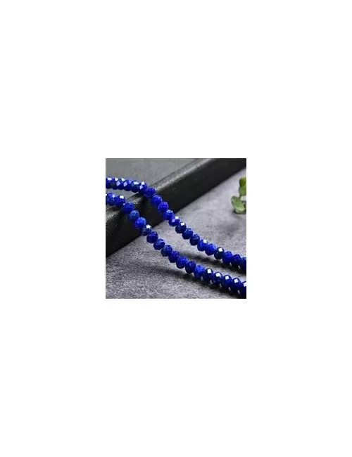 Heilstein & Edelstein-Strang - Button, Lapis Lazuli A+, facettiert, 02 x 04mm