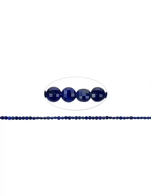 Heilstein & Edelstein-Strang - Scheibe/Coin, Lapis Lazuli, facettiert, 01,5 x 02,5mm