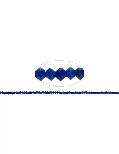 Heilstein & Edelstein-Strang - Button/Disc, Lapis Lazuli, facettiert, 01 x 02mm
