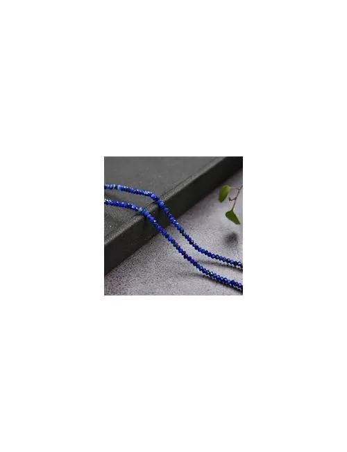 Heilstein & Edelstein-Strang - Button/Disc, Lapis Lazuli, facettiert, 01 x 02mm