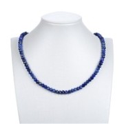 Heilstein & Edelstein-Strang - Button, Lapis Lazuli, facettiert, 05 x 07mm (39cm)