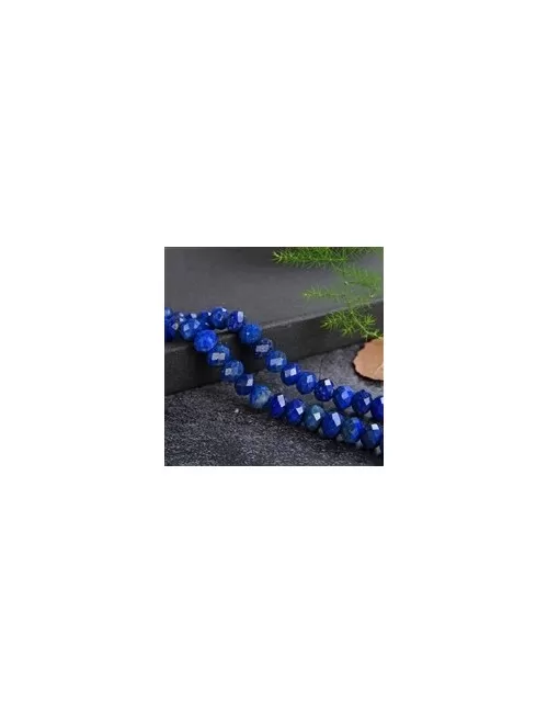 Heilstein & Edelstein-Strang - Button, Lapis Lazuli, facettiert, 05 x 07mm (39cm)
