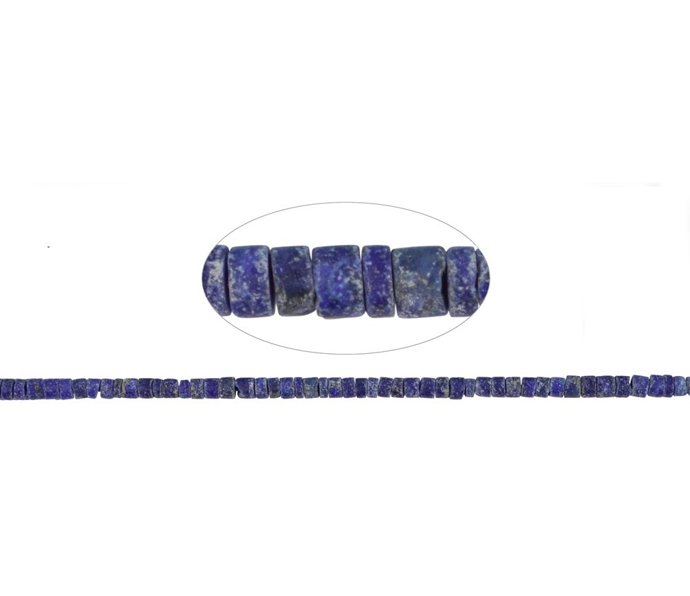 Heilstein & Edelstein-Strang - Button, Lapis Lazuli, matt, 01 x 02,5mm (39cm)
