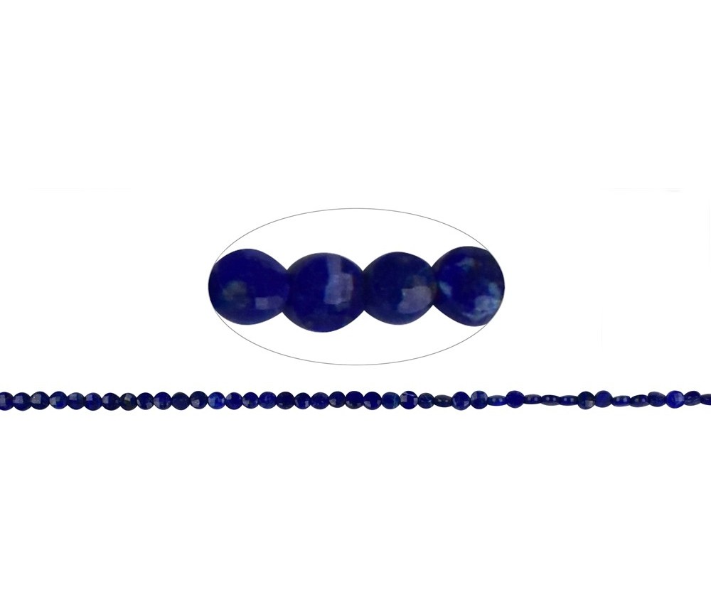 Heilstein & Edelstein-Strang - Coin, Lapis Lazuli, facettiert, 04,5mm (39cm)