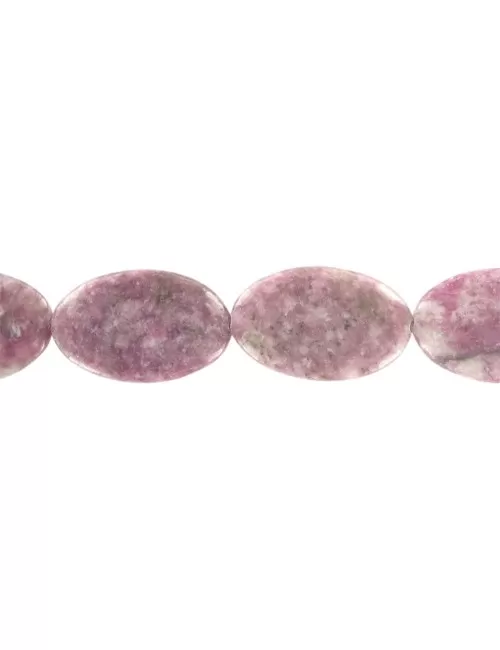 Heilstein & Edelstein-Strang - Linse, Lepidolith (stab.), 35 x 22mm