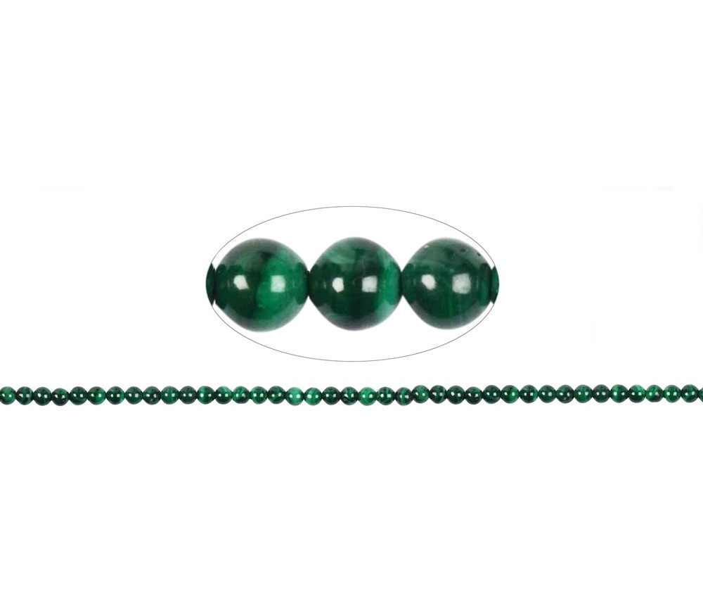 Heilstein & Edelstein-Strang - Kugeln, Malachit (stab.), 04mm