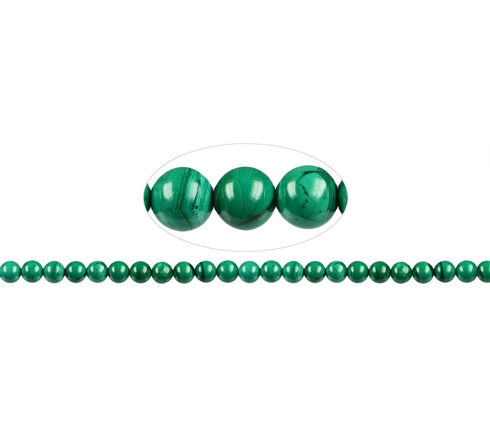Heilstein & Edelstein-Strang - Kugeln, Malachit (stab.), 08mm