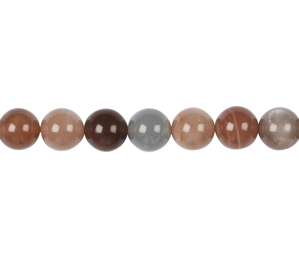 Heilstein & Edelstein-Strang - Kugeln, Mondstein (bunt), 10mm